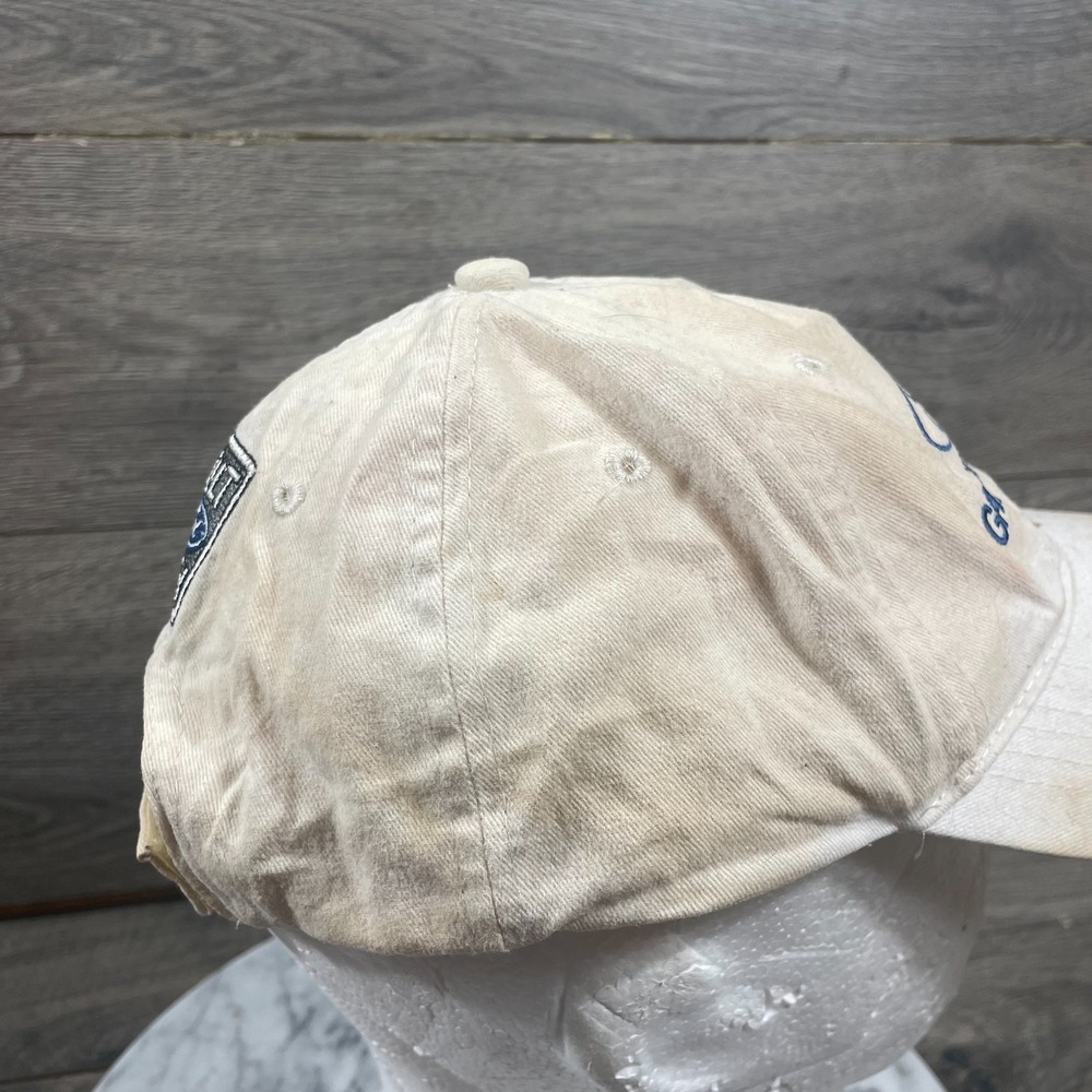 VTG Ford Hat Cap White Strapback Faded Stained Worn Embroidered Cars Retro Y2K - Picture 6 of 9